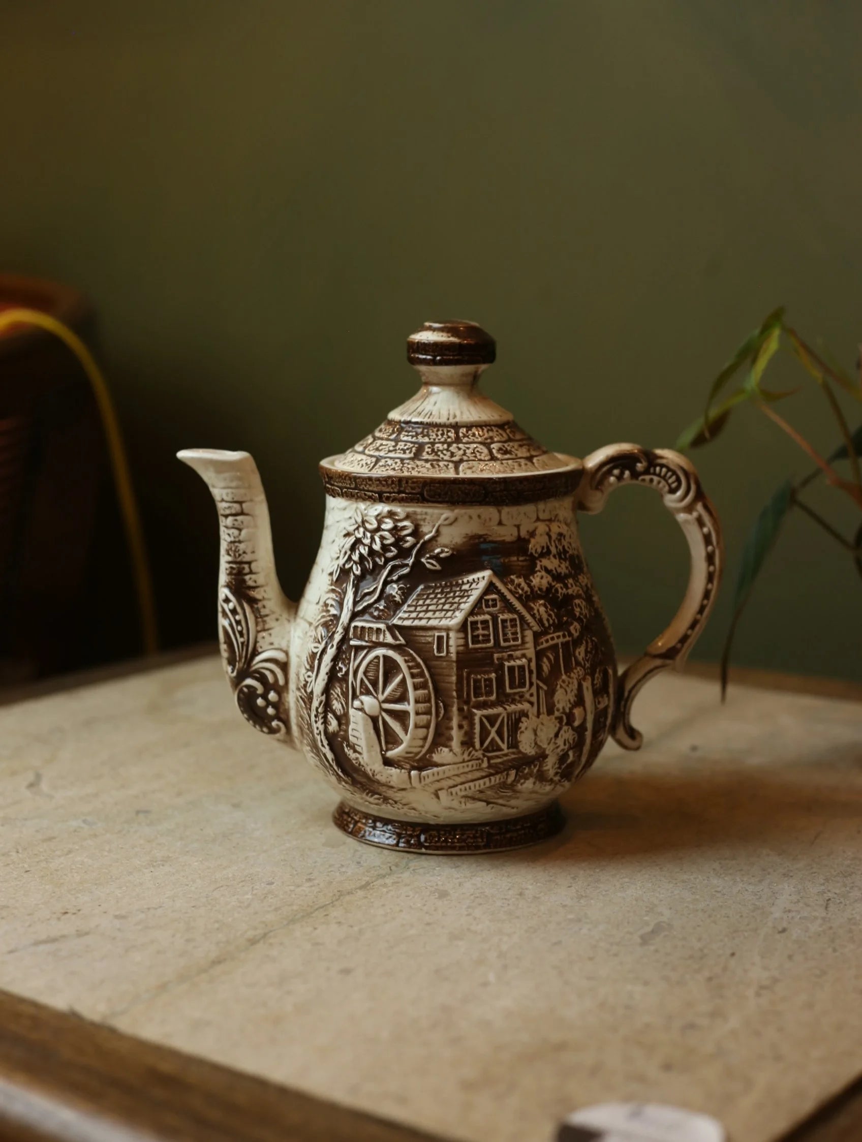 Vintage Watermill Teapot