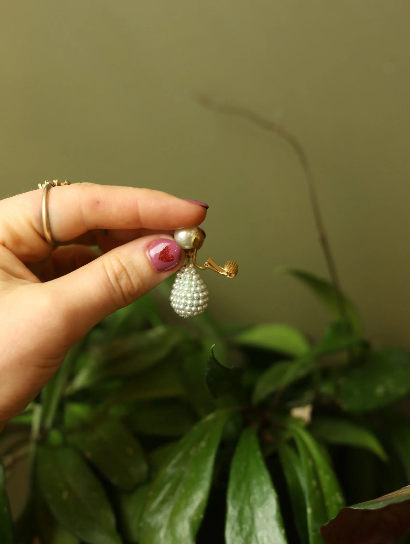 Faux Pearl Dangle Clip On Earrings