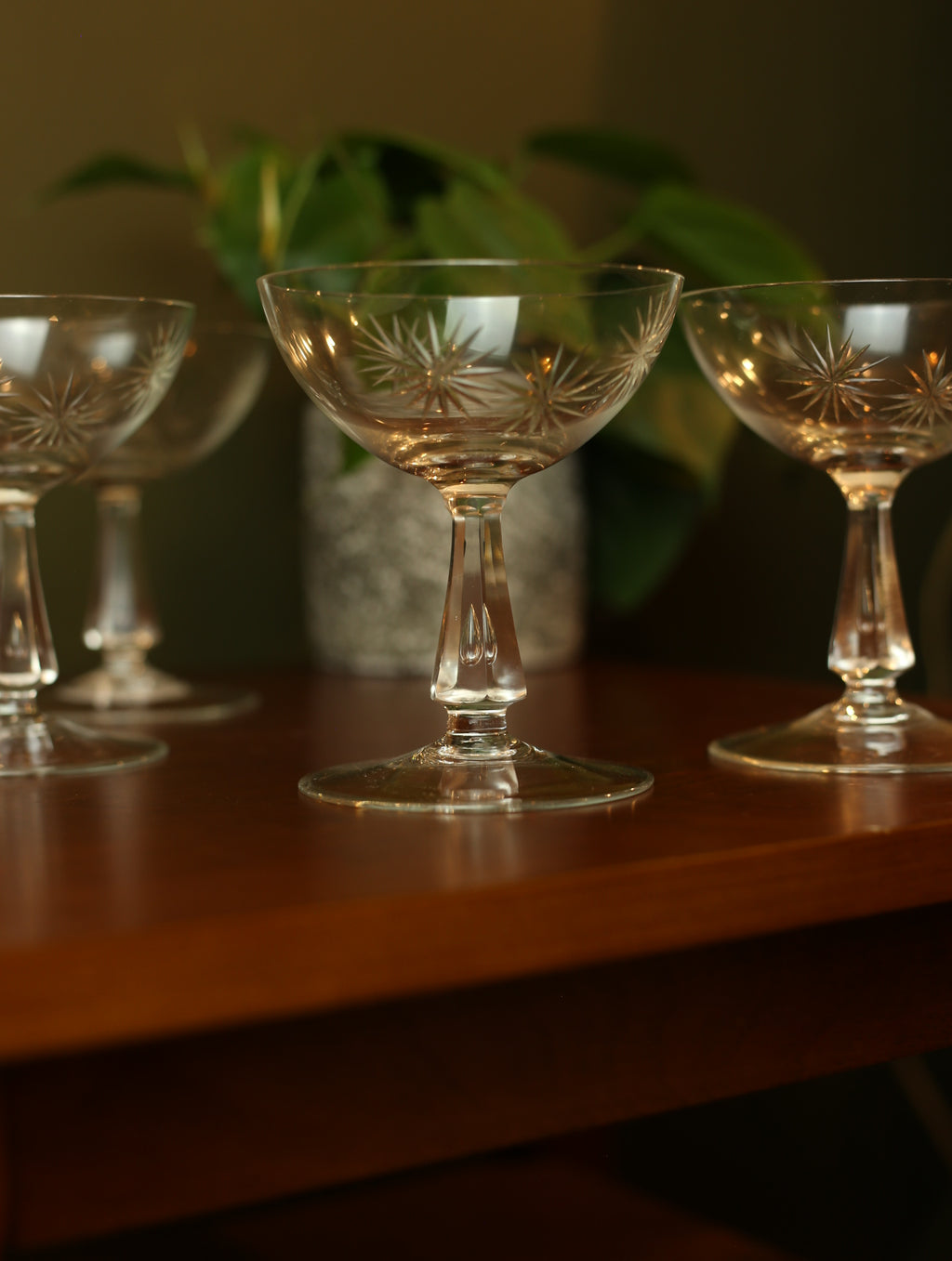 MCM Starburst Coupe Crystal Glasses