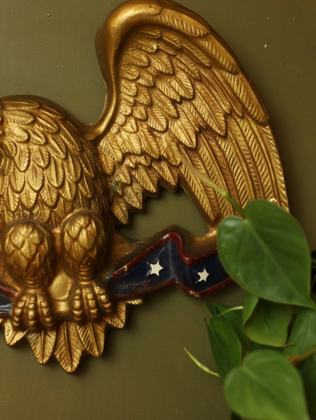 Gold Gilt Wood Eagle Wall Hanging