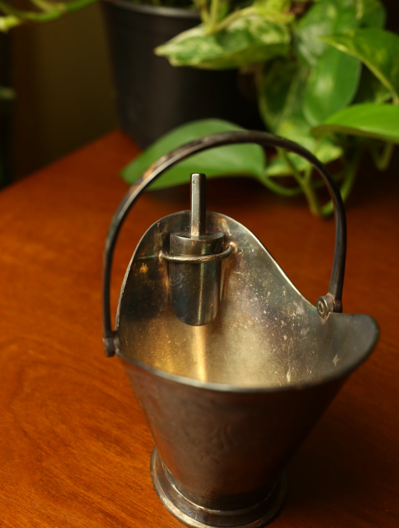 Silver Sugar Bucket With Scooper