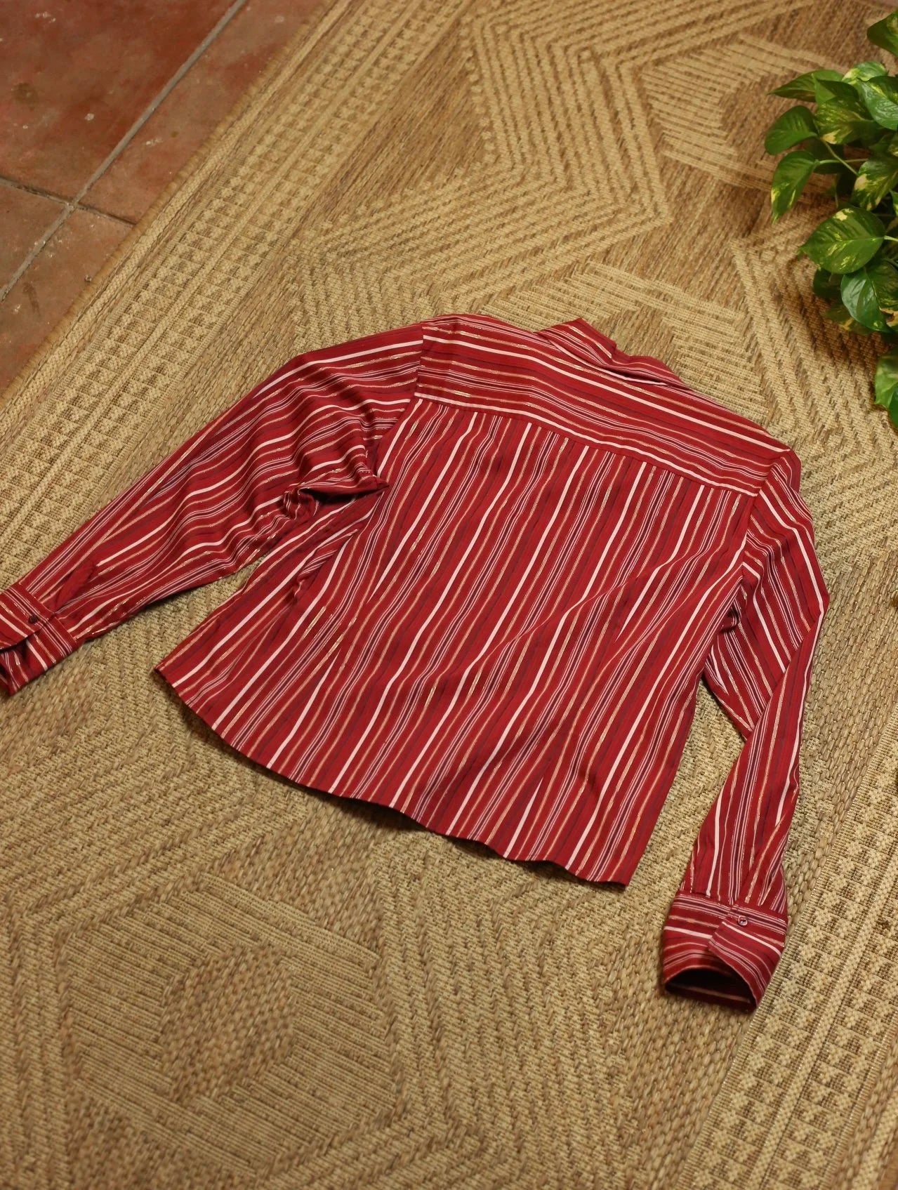 Red Striped Button Up