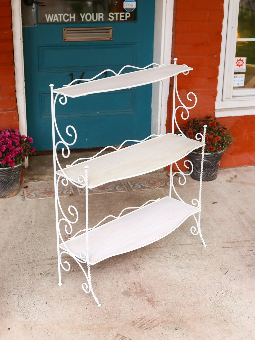 White Wrought Iron Plant Stand