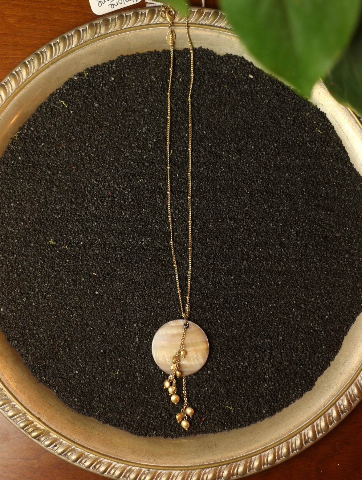 Abalone Gold Tone Necklace