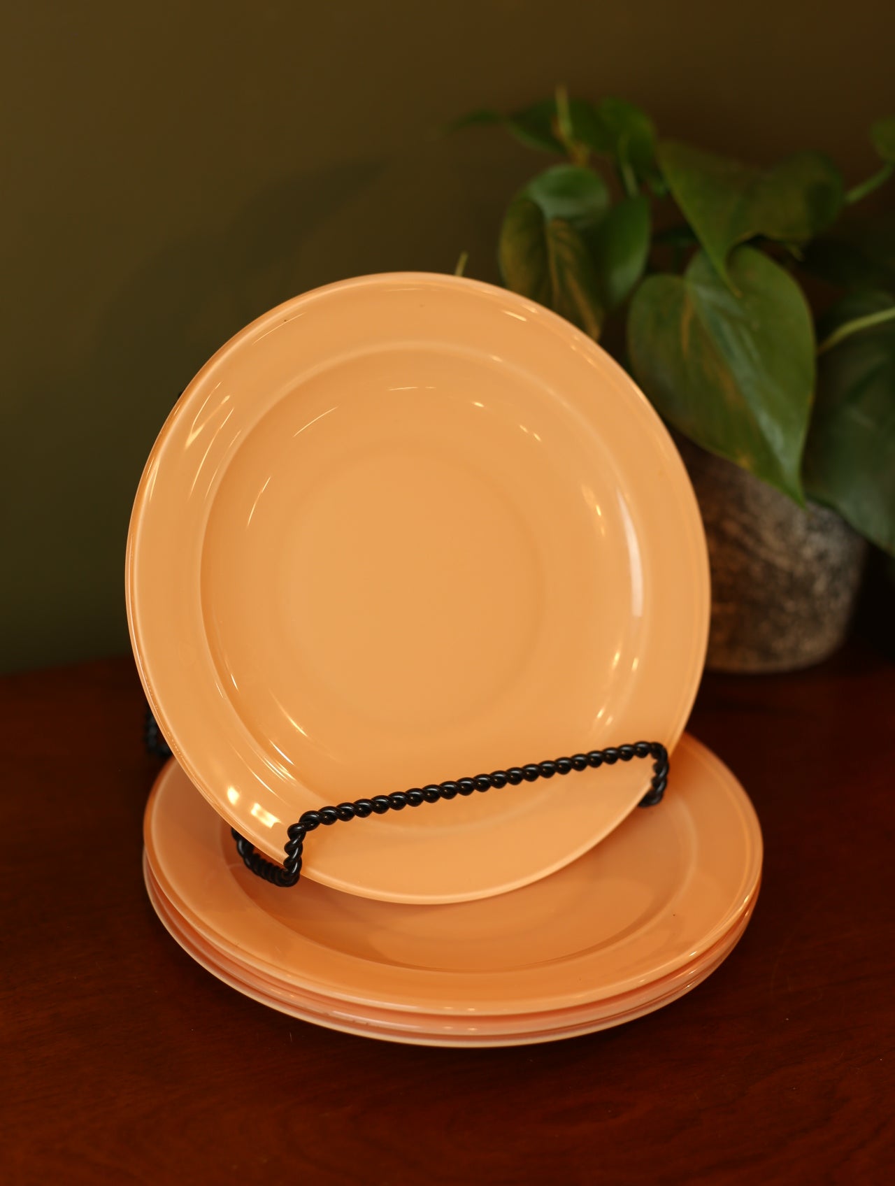 Peach Glass Plates