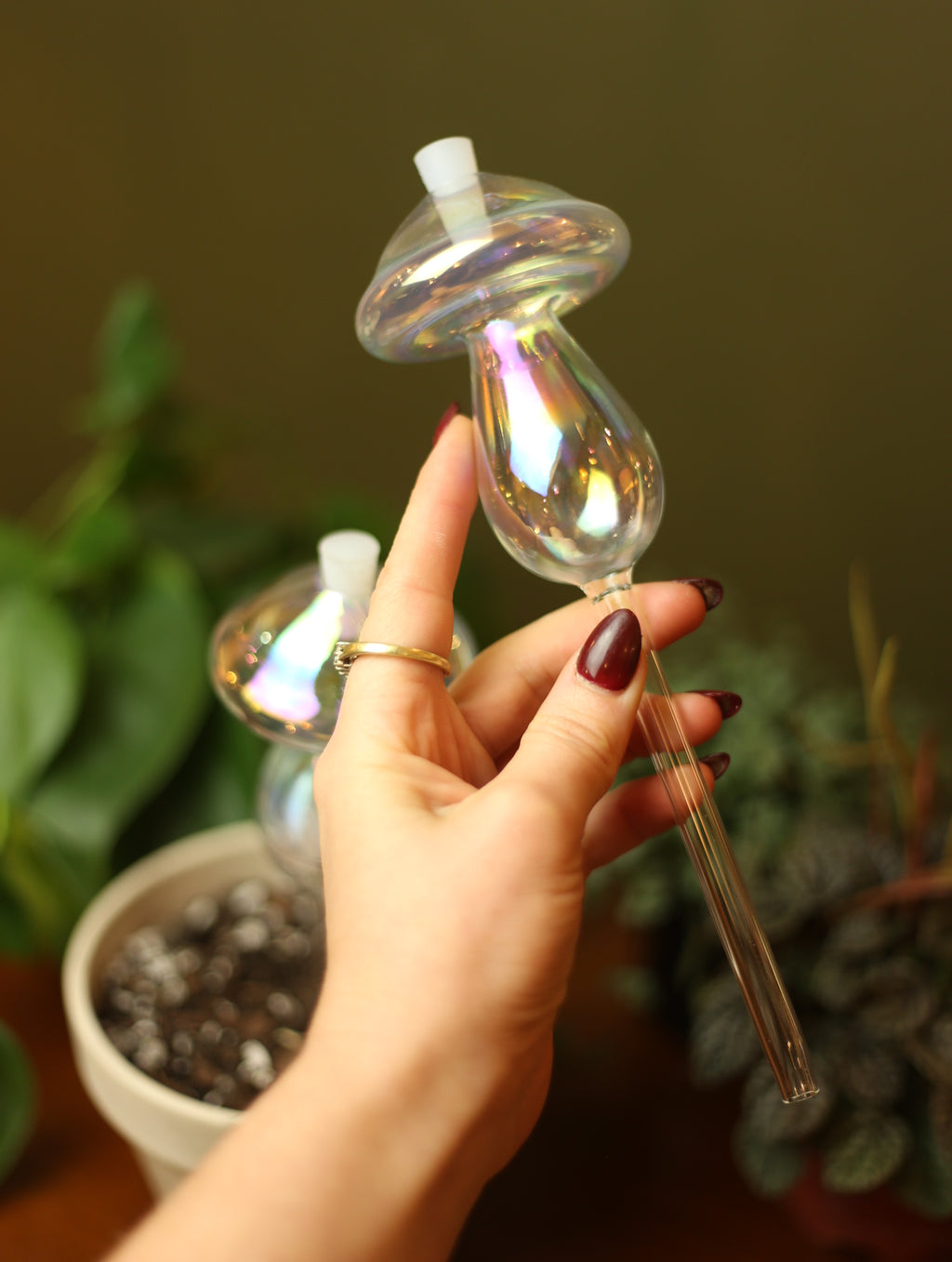 Iridescent Mushroom Plant Watering Globe