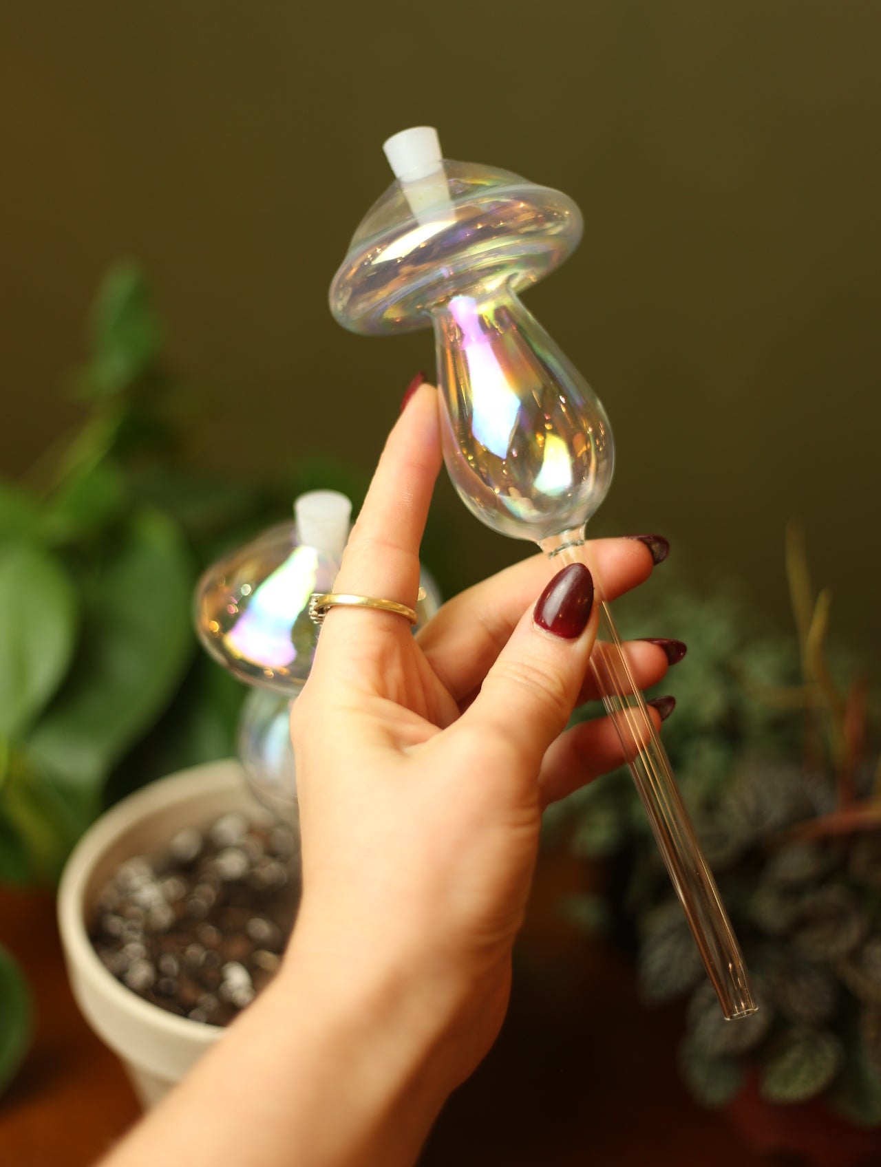 Iridescent Mushroom Plant Watering Globe