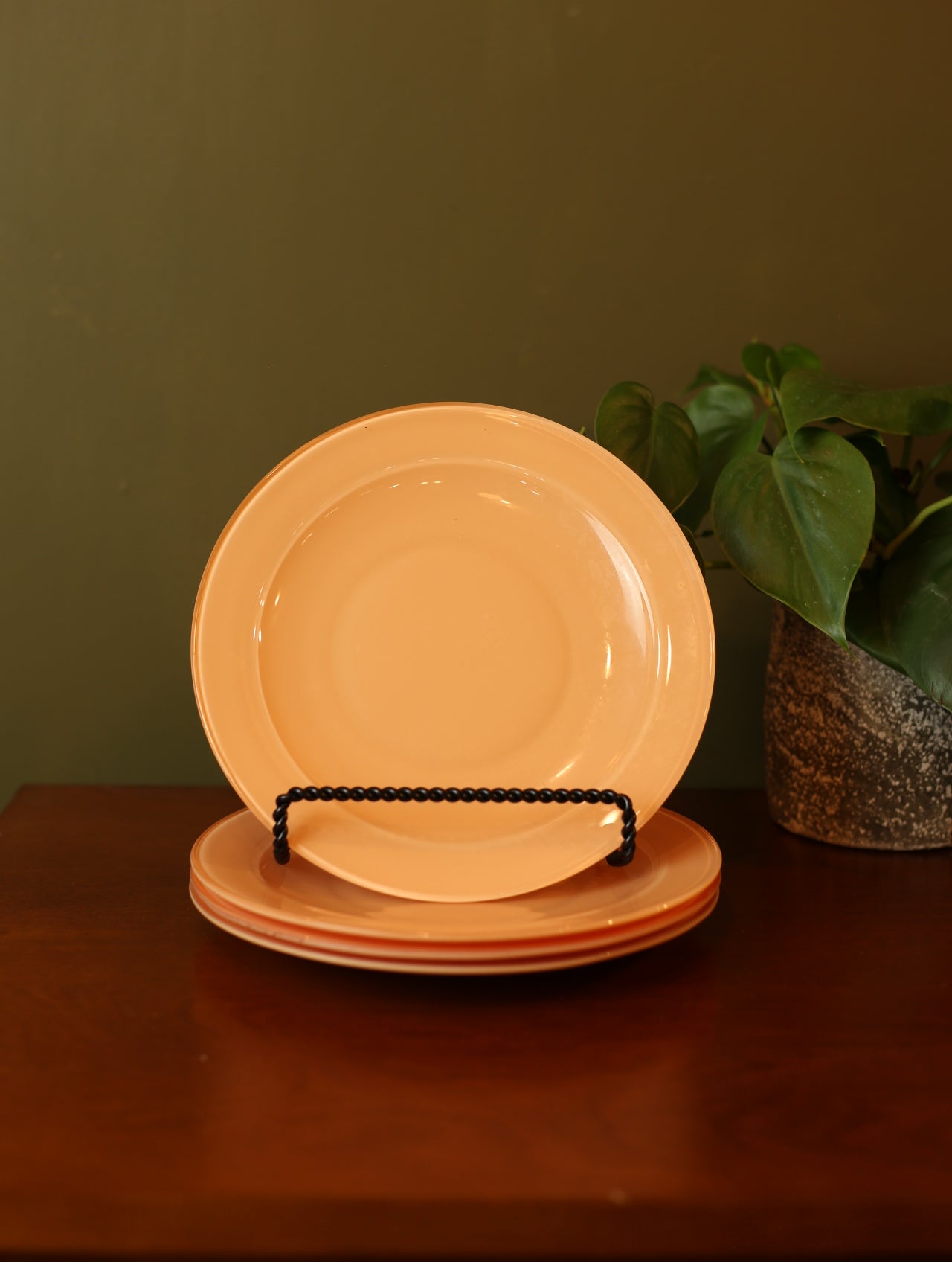 Peach Glass Plates