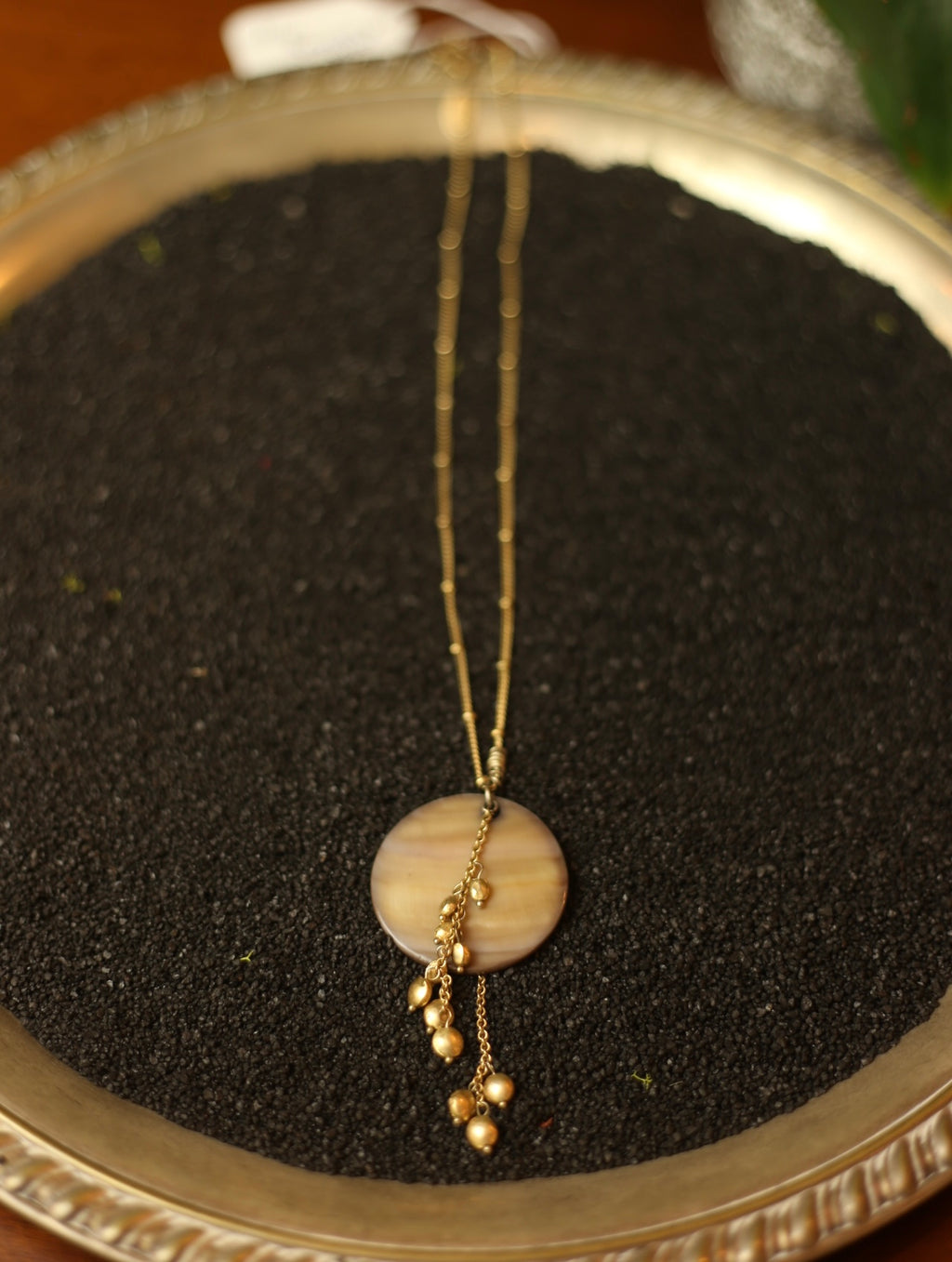 Abalone Gold Tone Necklace