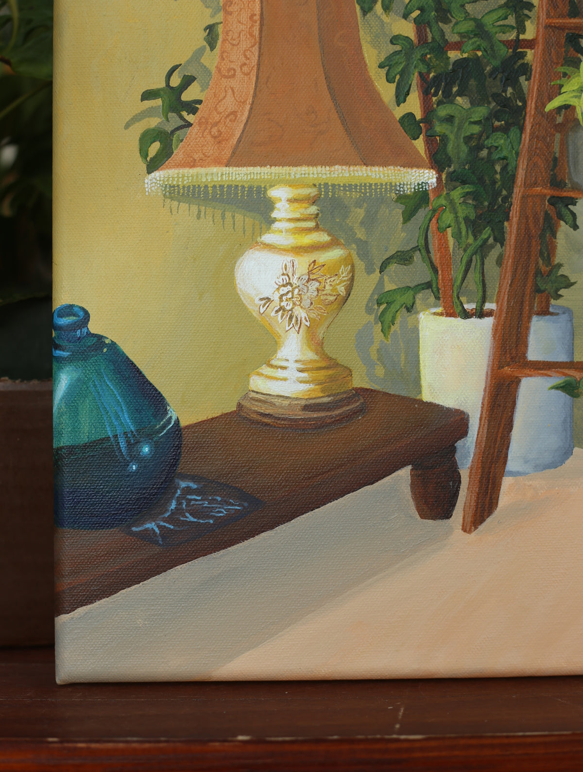 Still Life of a Lamp & Plants by Jess Howe