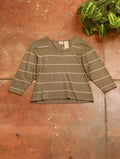 Faded Glory Green & White Striped Shirt