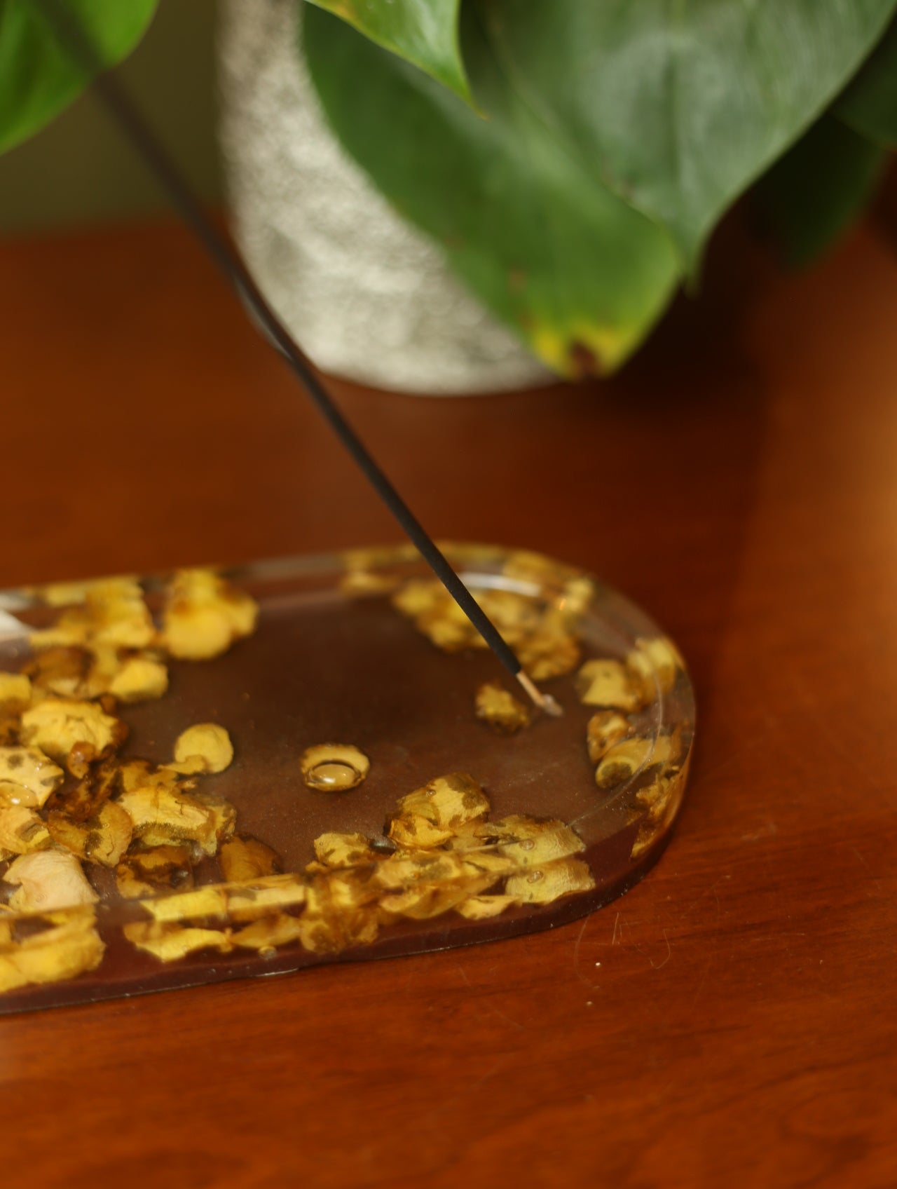 Yellow Petal Resin Incense Holder