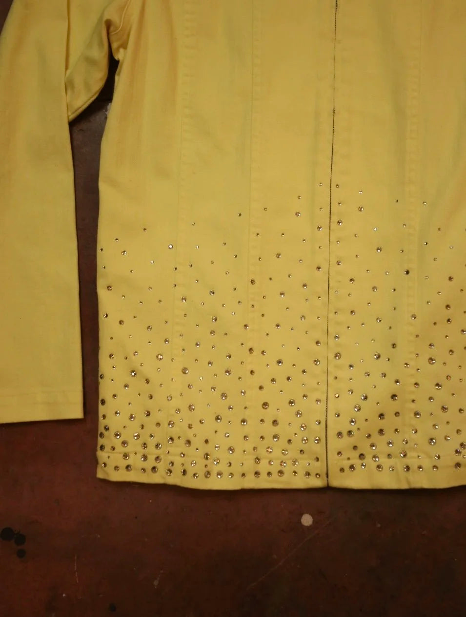 Yellow Bejeweled Denim Jacket