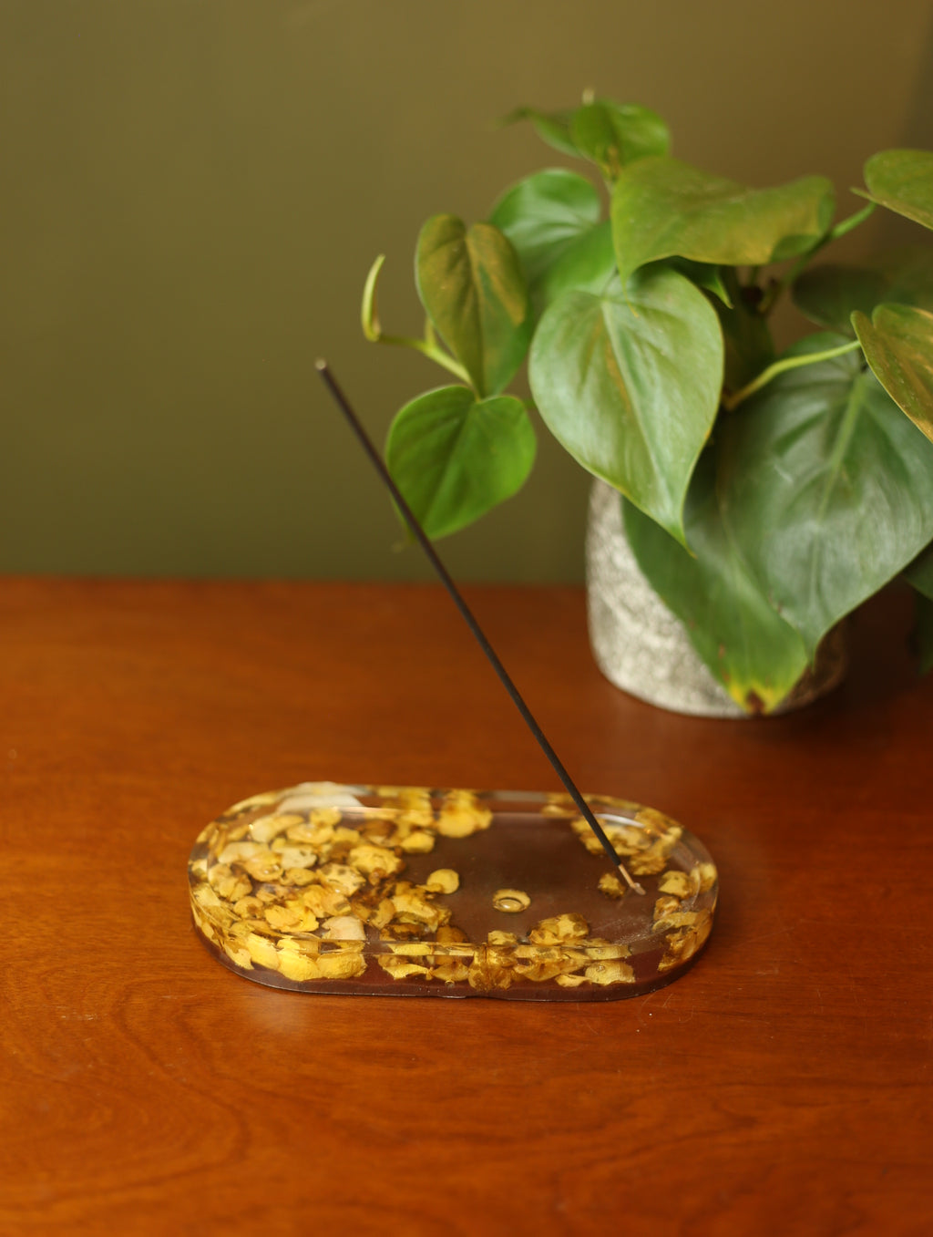 Yellow Petal Resin Incense Holder