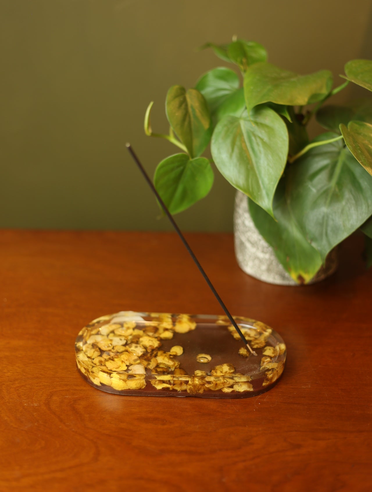 Yellow Petal Resin Incense Holder
