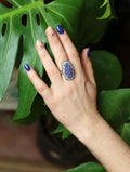 Blue Gem Shield Adjustable Ring