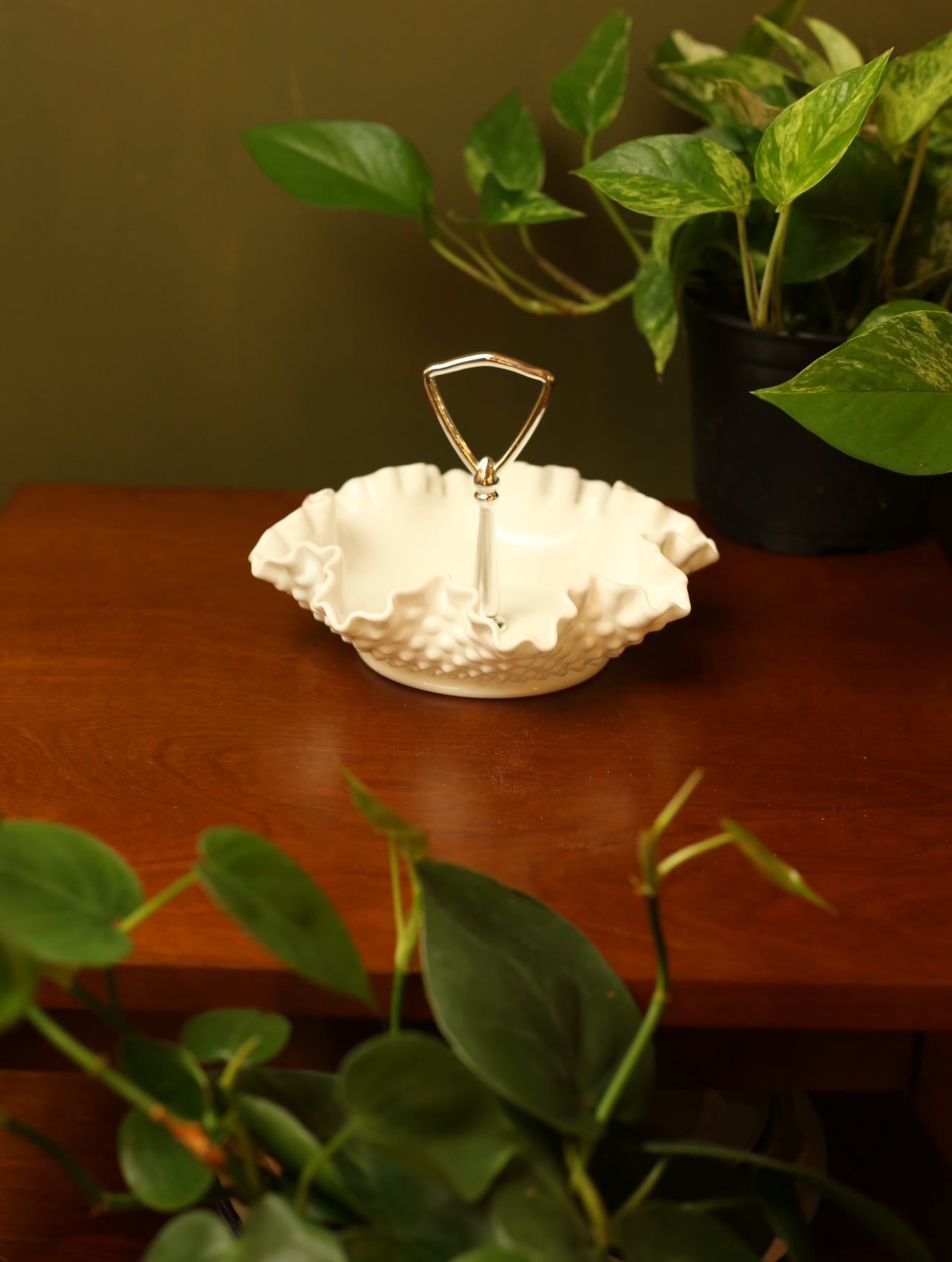Milk Glass Candy Dish