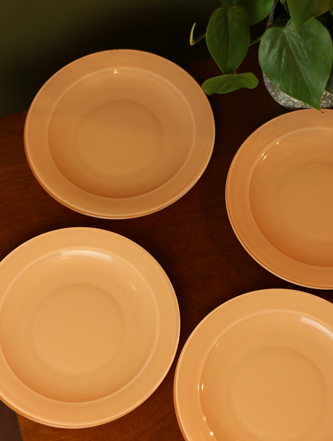 Peach Glass Plates