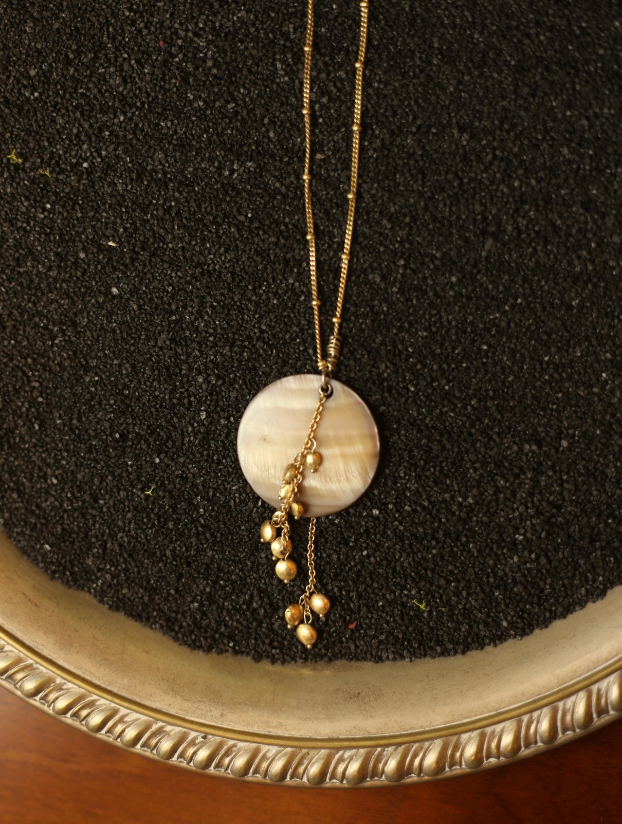 Abalone Gold Tone Necklace