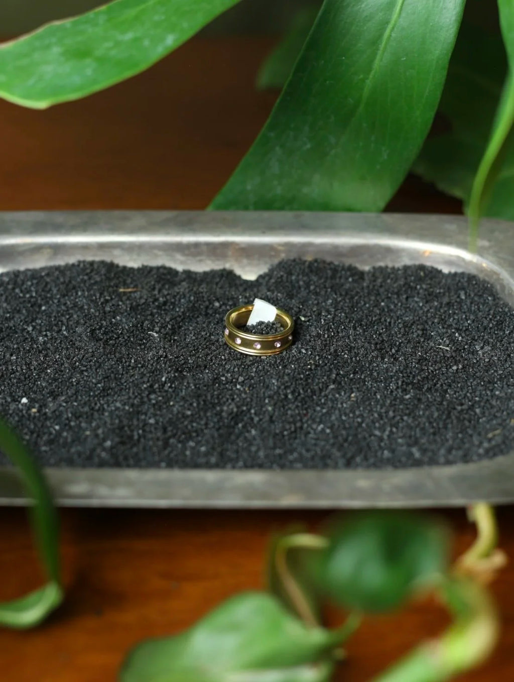 Purple Gem Gold Tone Ring - Size 7