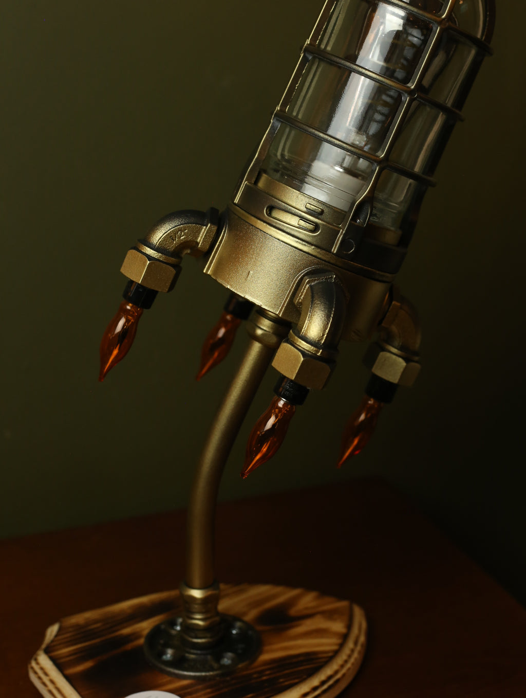Brass Rocket Lamp