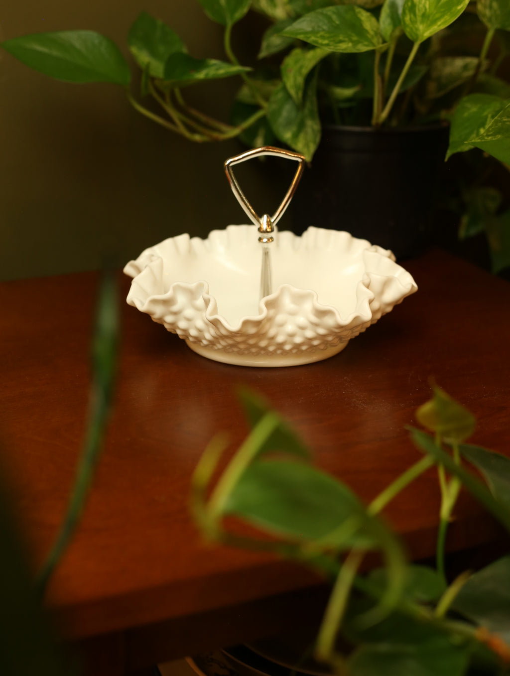 Milk Glass Candy Dish