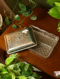 Silver tone Lidded Cut Glass Appetizer Platter