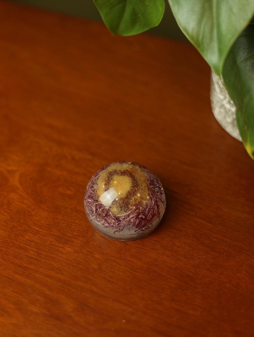 Pink Flower Resin Paperweight