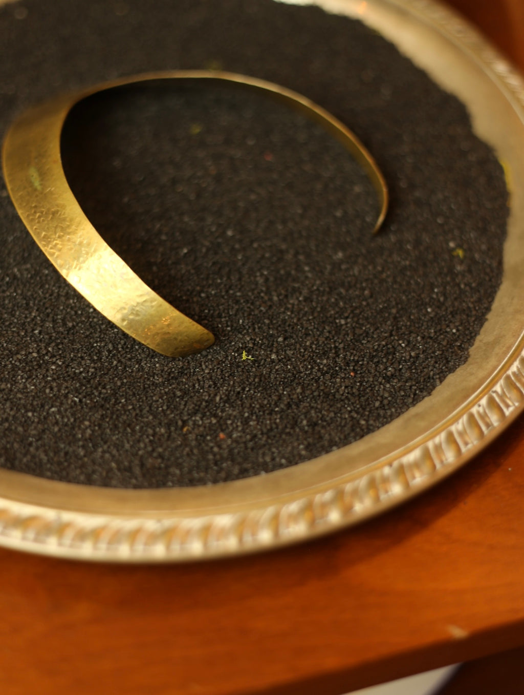 Vintage Brass Hammered Choker Necklace