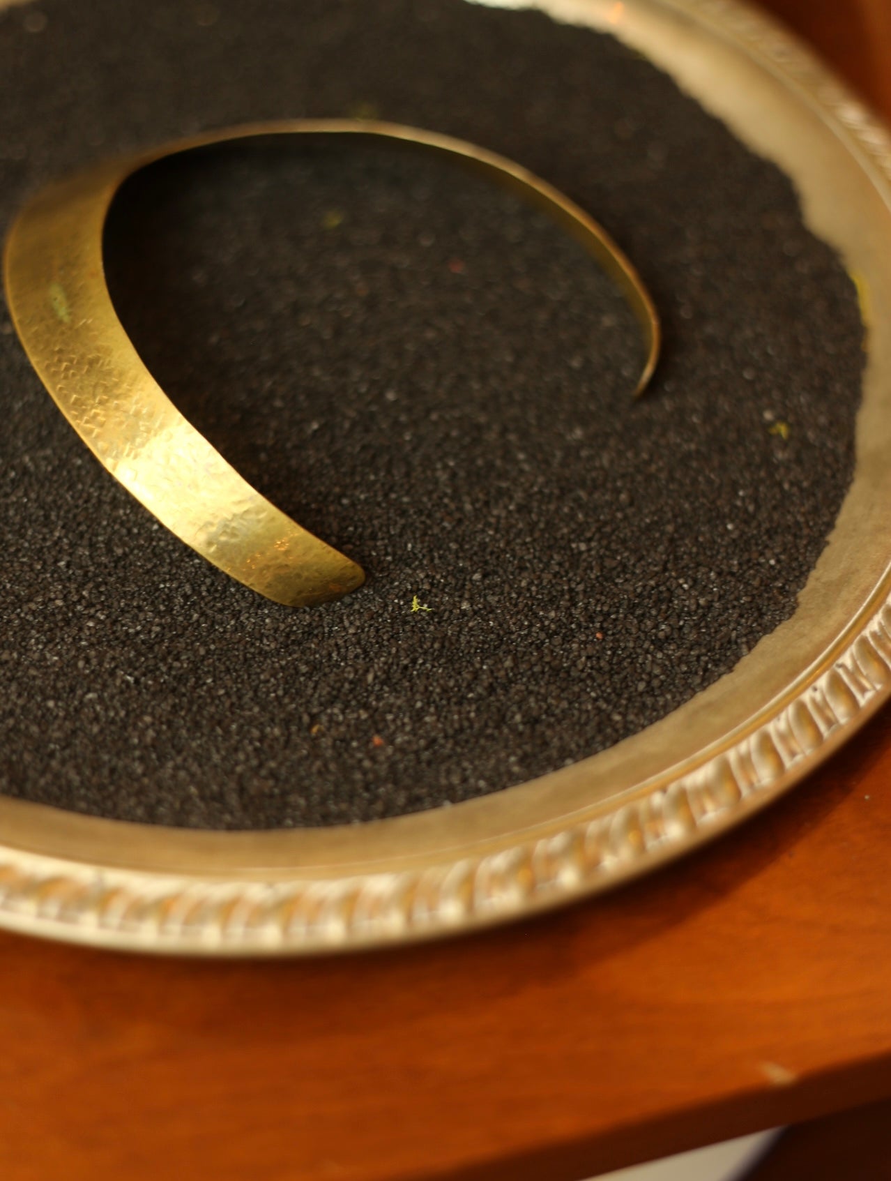 Vintage Brass Hammered Choker Necklace