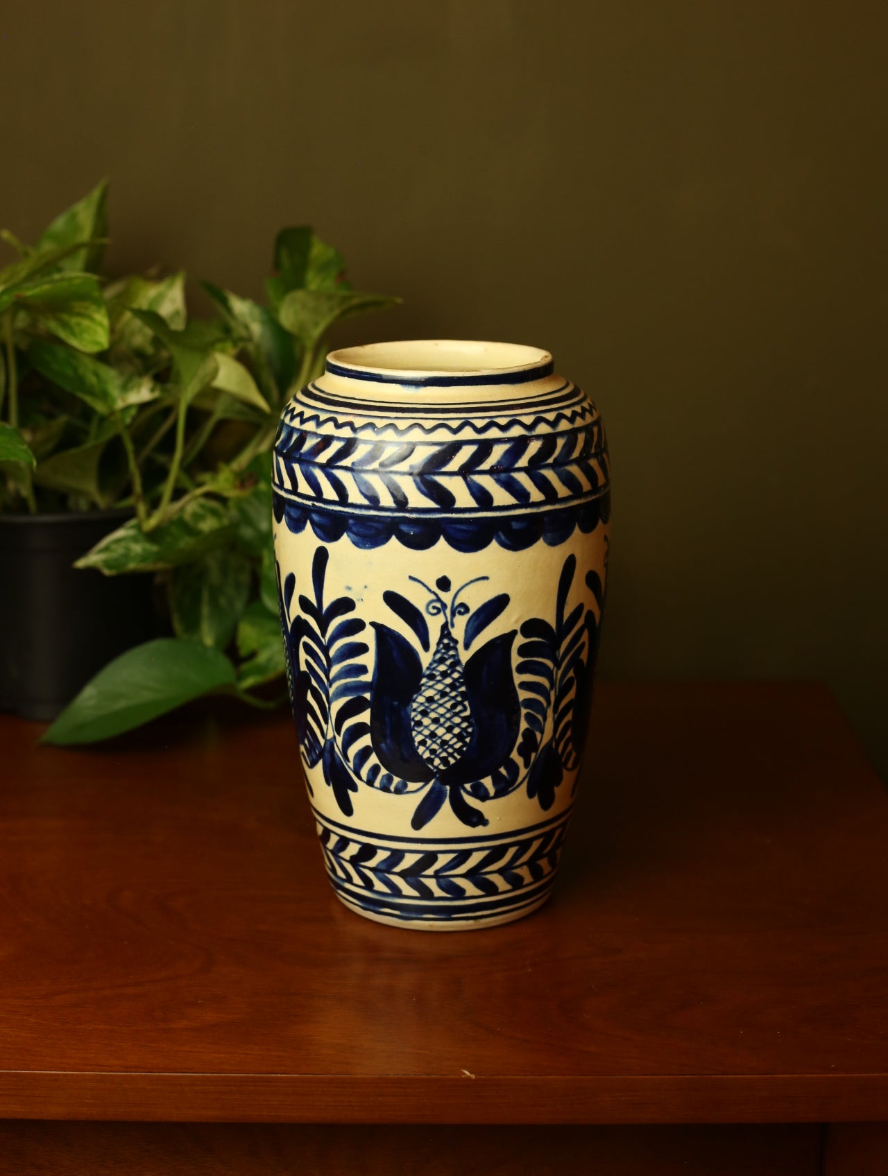 Romanian Blue & White Vase