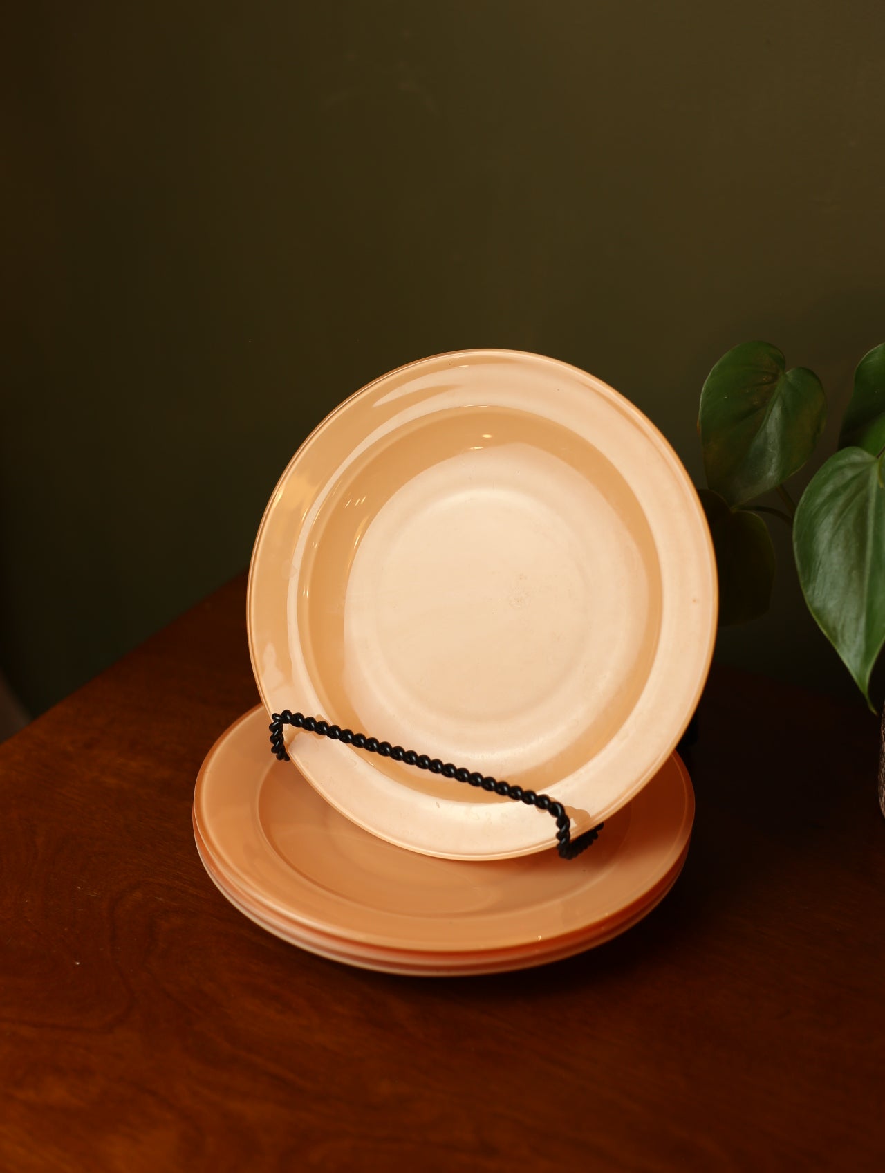 Peach Glass Plates