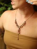 Cascading Bead Silver Tone Necklace