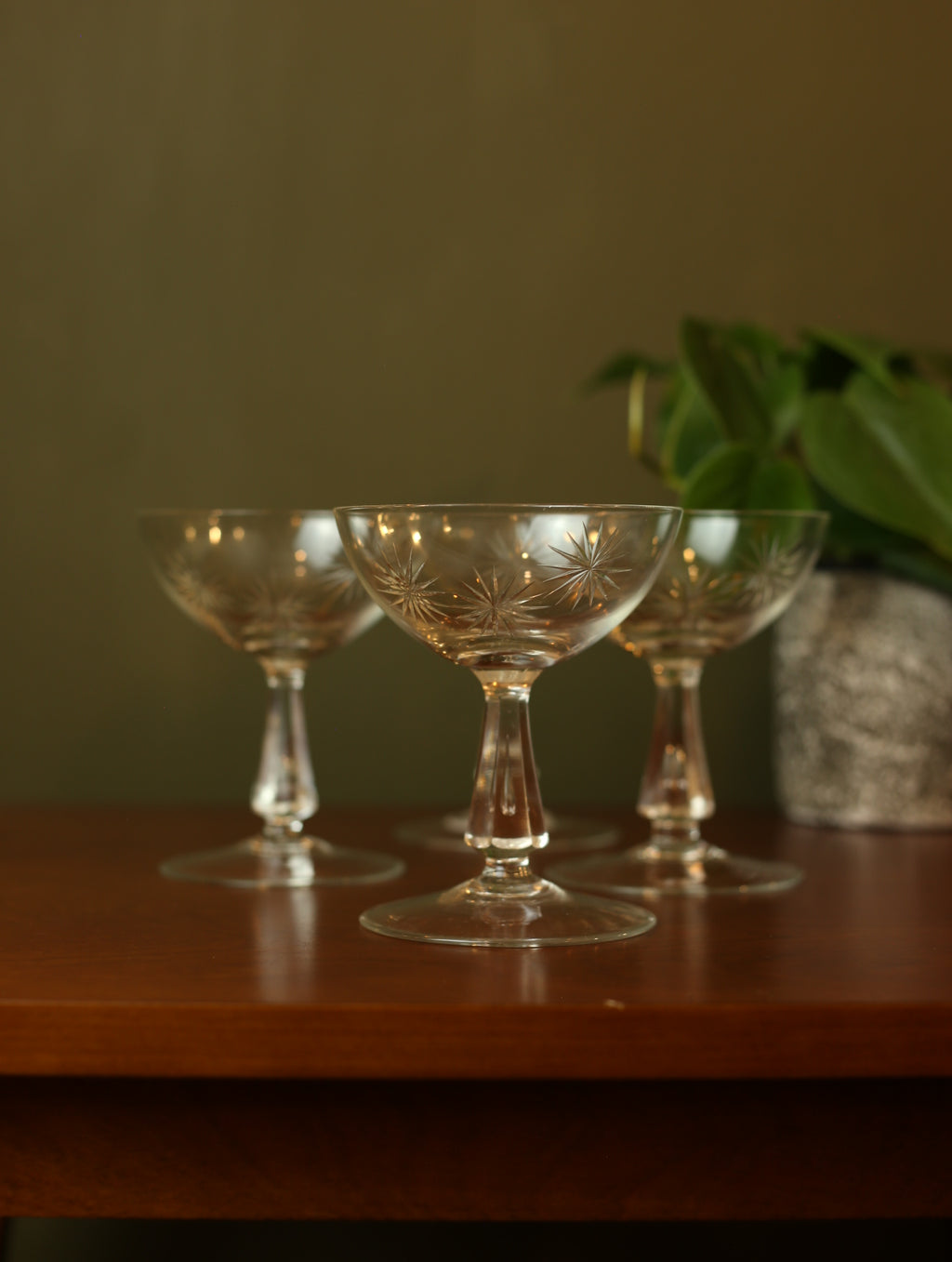 MCM Starburst Coupe Crystal Glasses