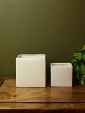 White Square Plant Pot - 2 sizes
