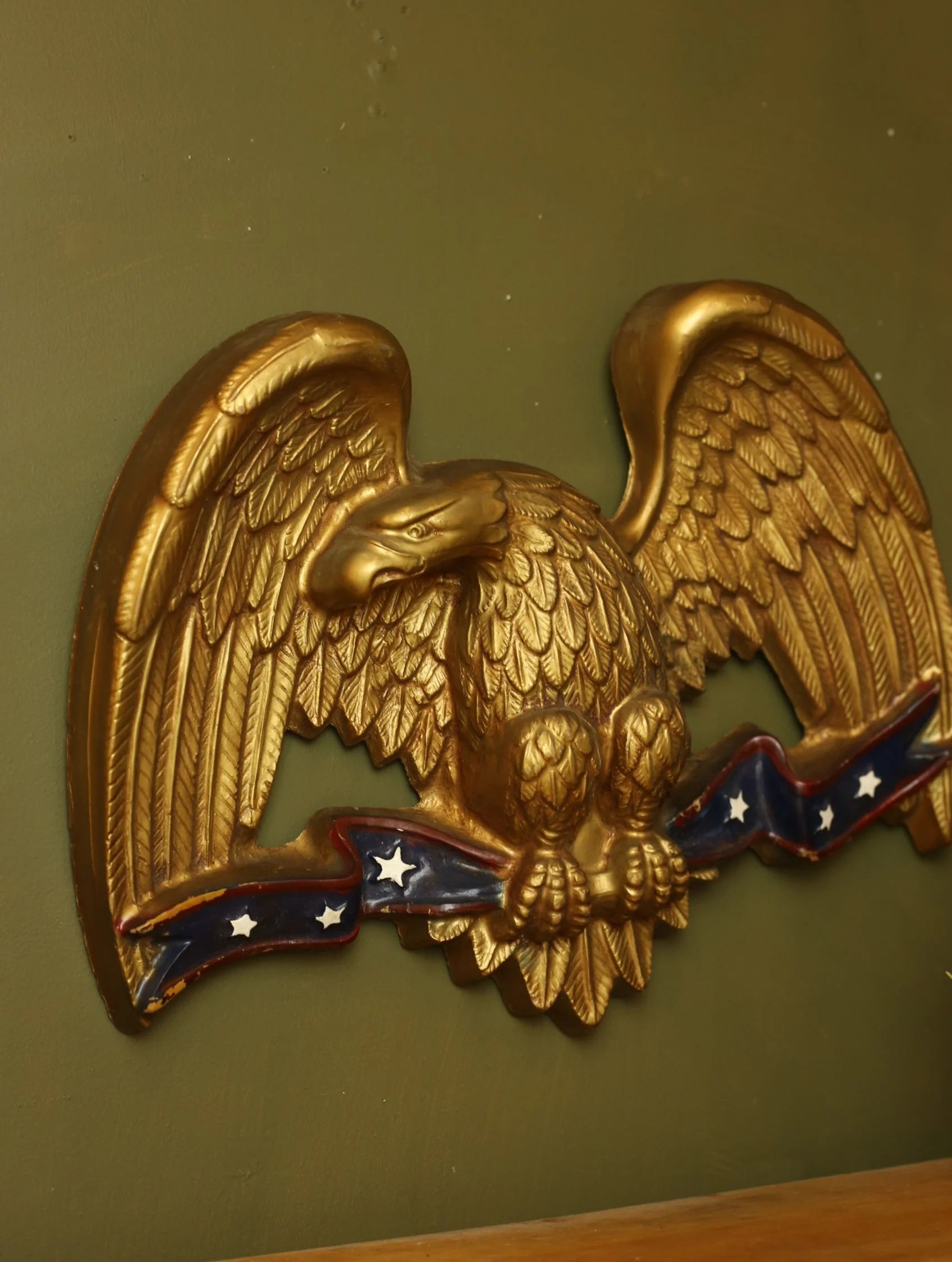 Gold Gilt Wood Eagle Wall Hanging