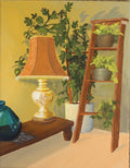 Still Life of a Lamp & Plants - 11" x 14" Print