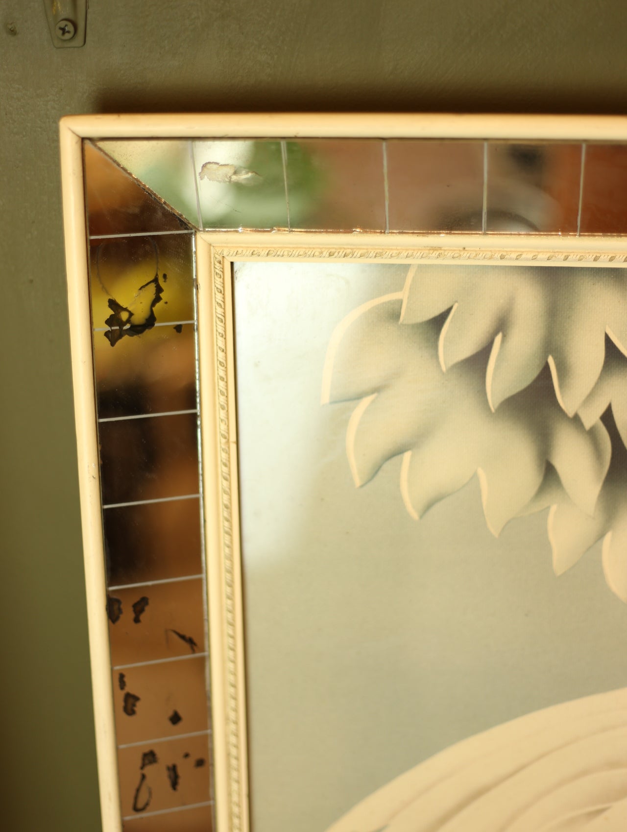 1950s Turner Cuckatoo Linen Print Framed