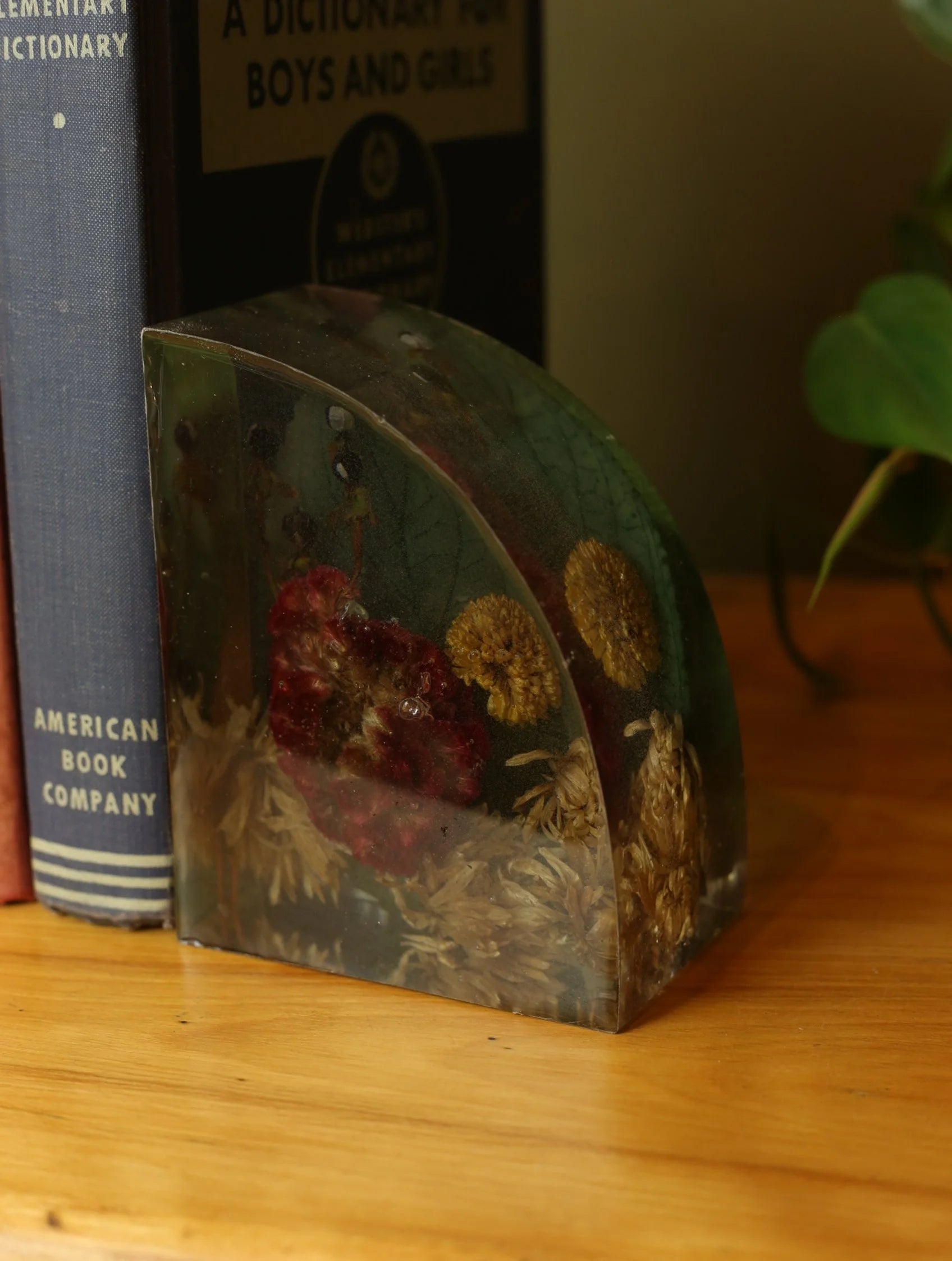 Preserved Flowers in Resin Bookends