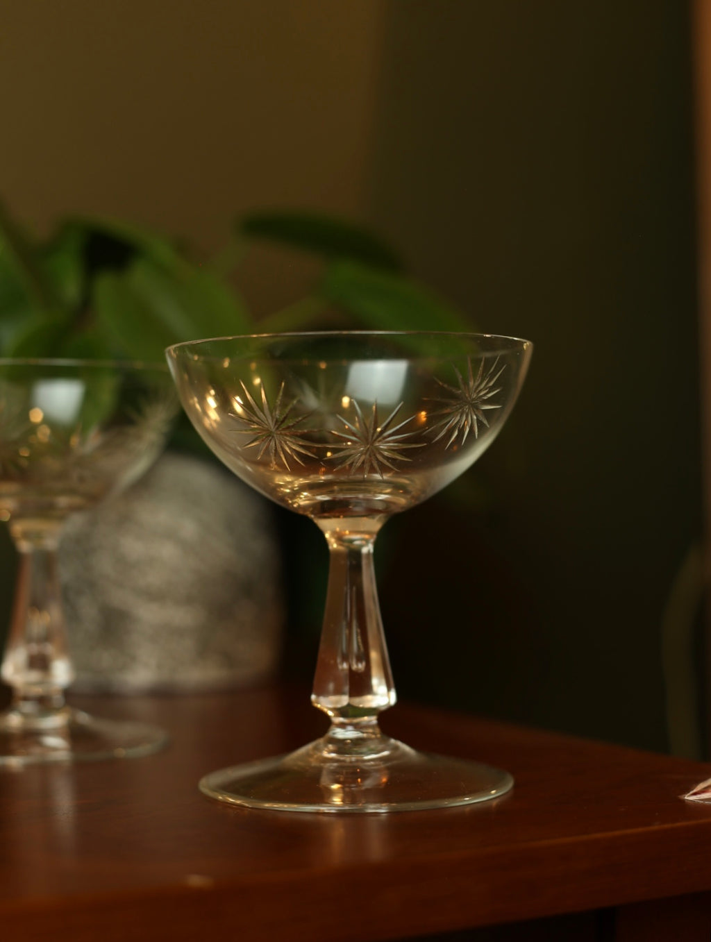 MCM Starburst Coupe Crystal Glasses