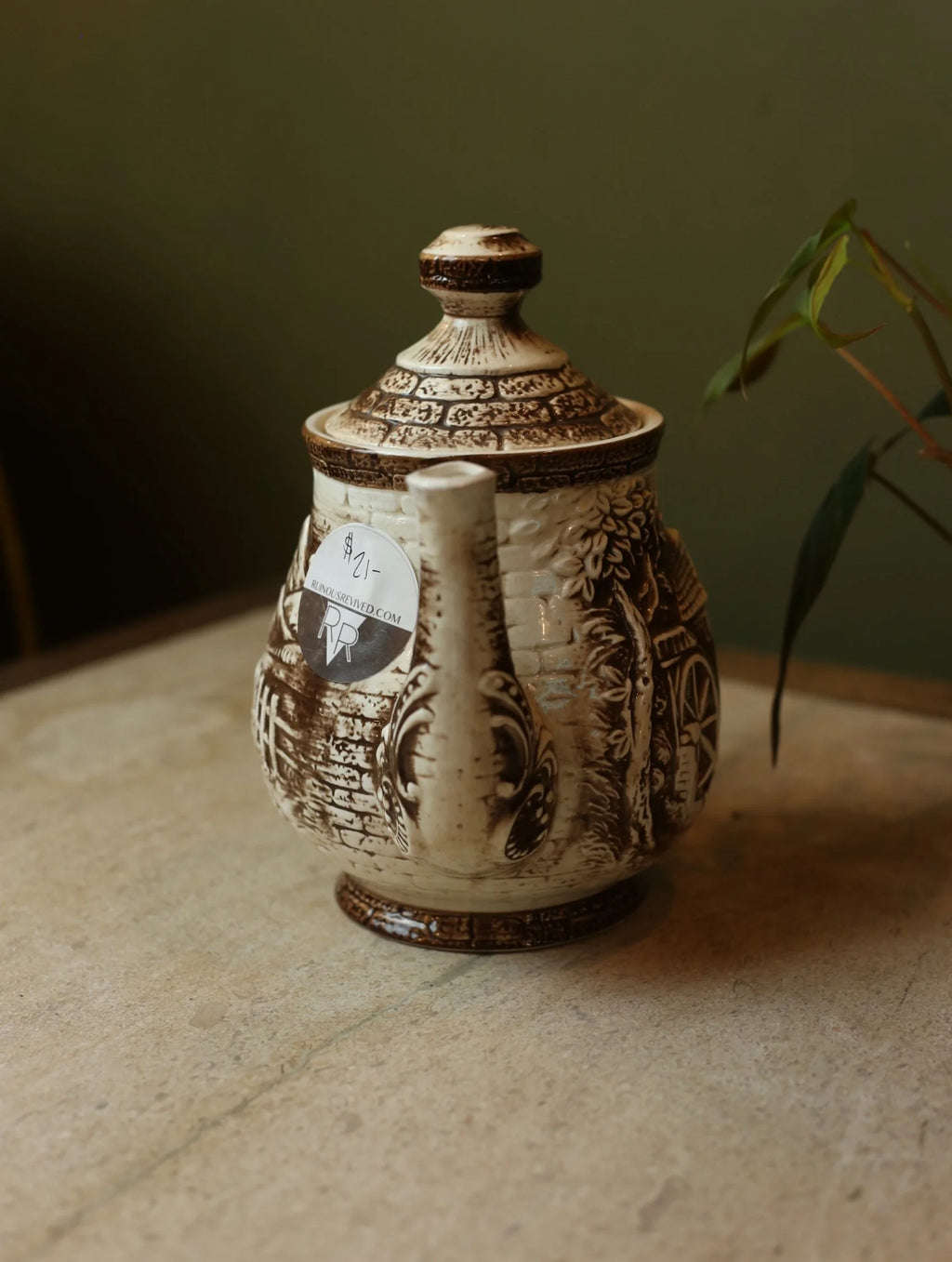 Vintage Watermill Teapot