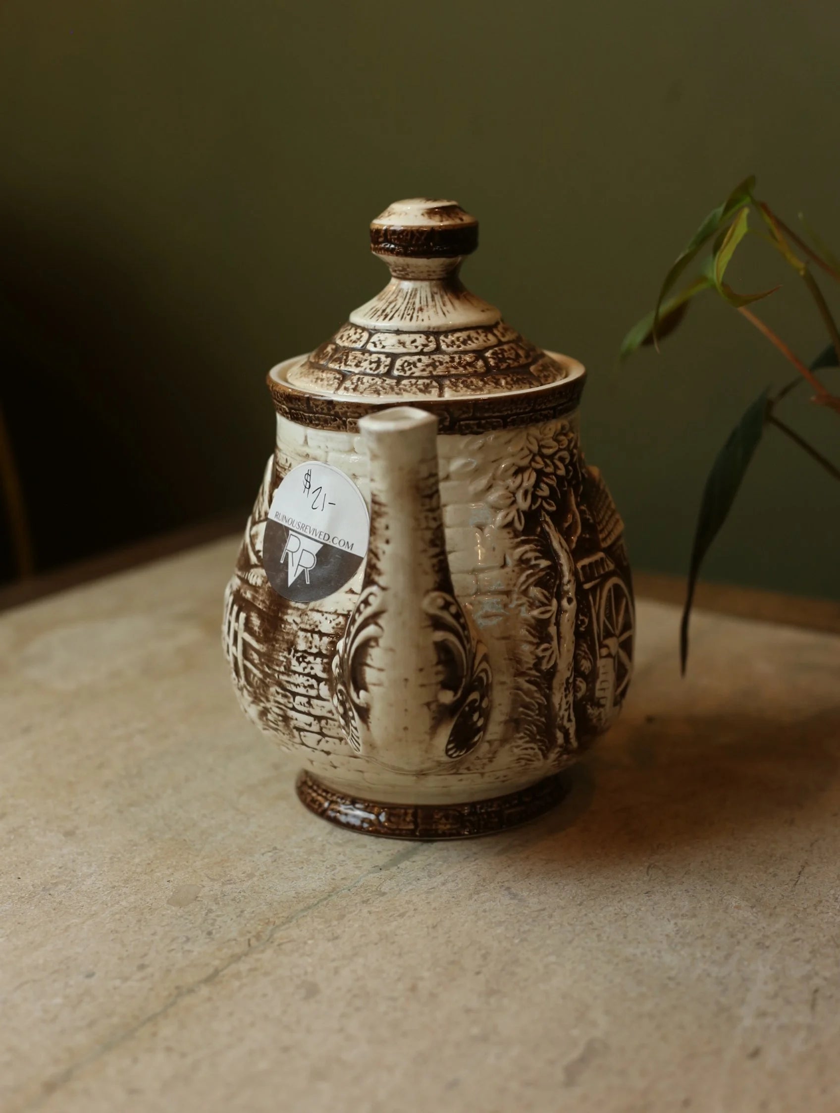 Vintage Watermill Teapot