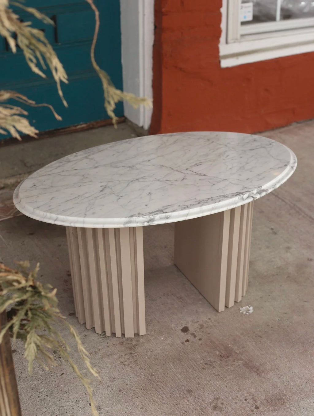 Handmade Oval Marble Coffee Table
