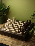Handmade Vintage Style Chess Board with Hand carved Pieces