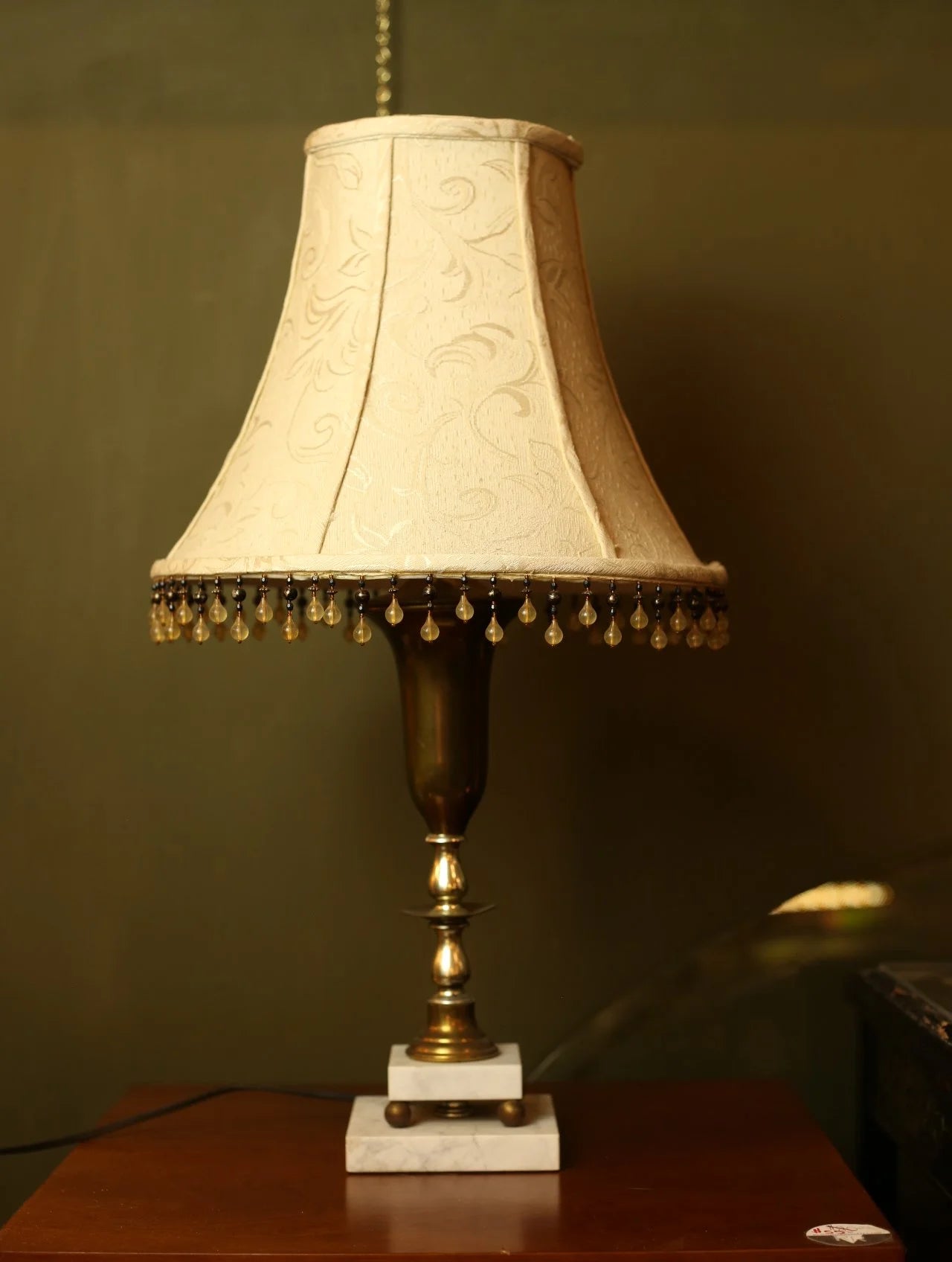 Vintage Marble Fringe Lamp