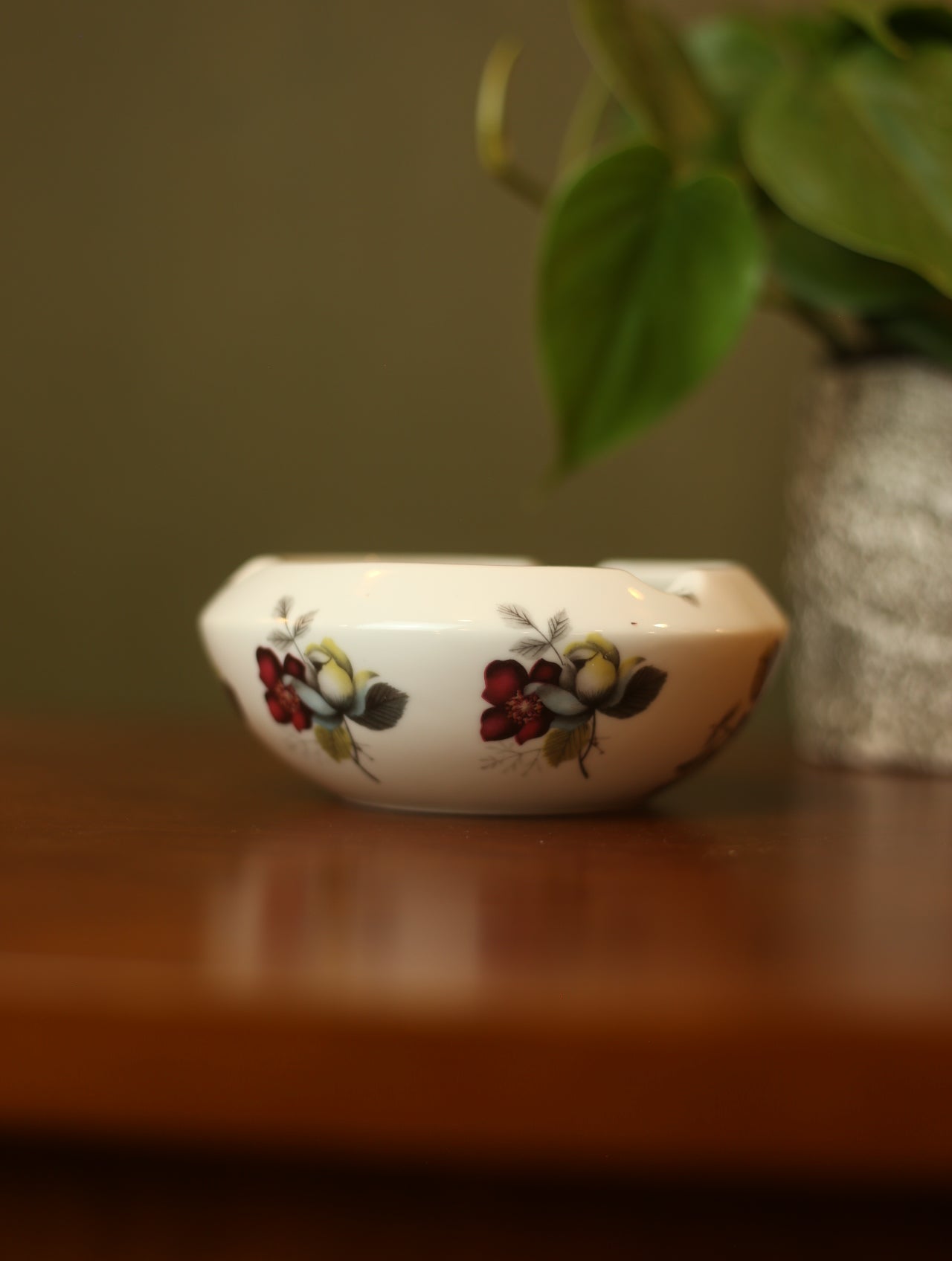 Vintage Floral Porcelain ashtray