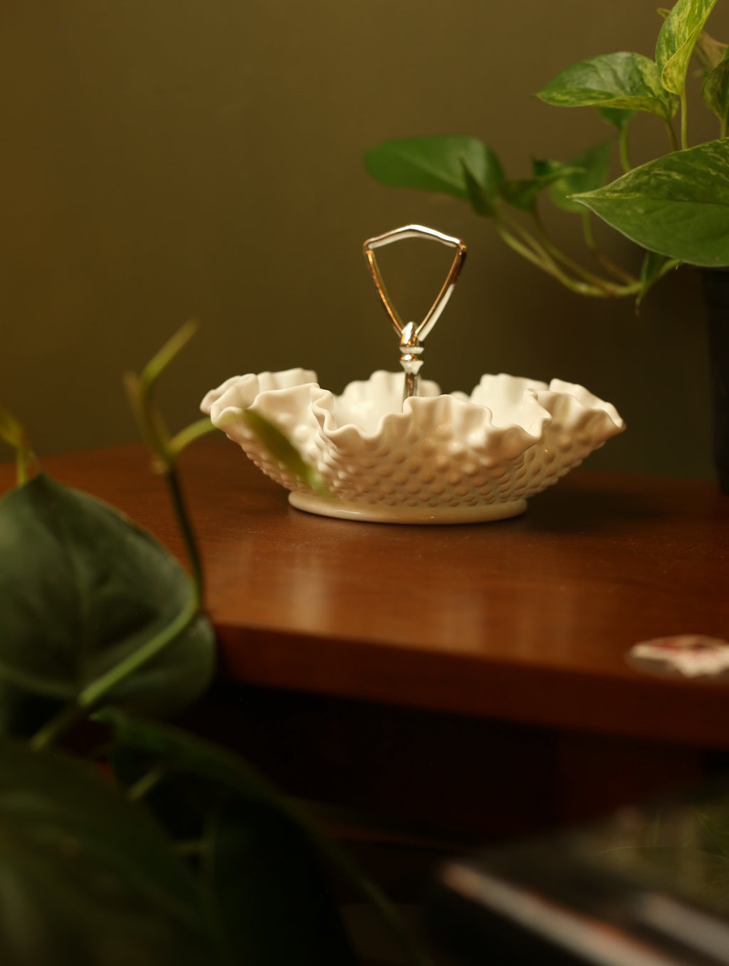 Milk Glass Candy Dish