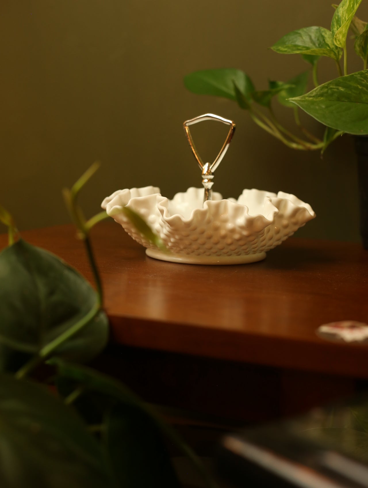 Milk Glass Candy Dish