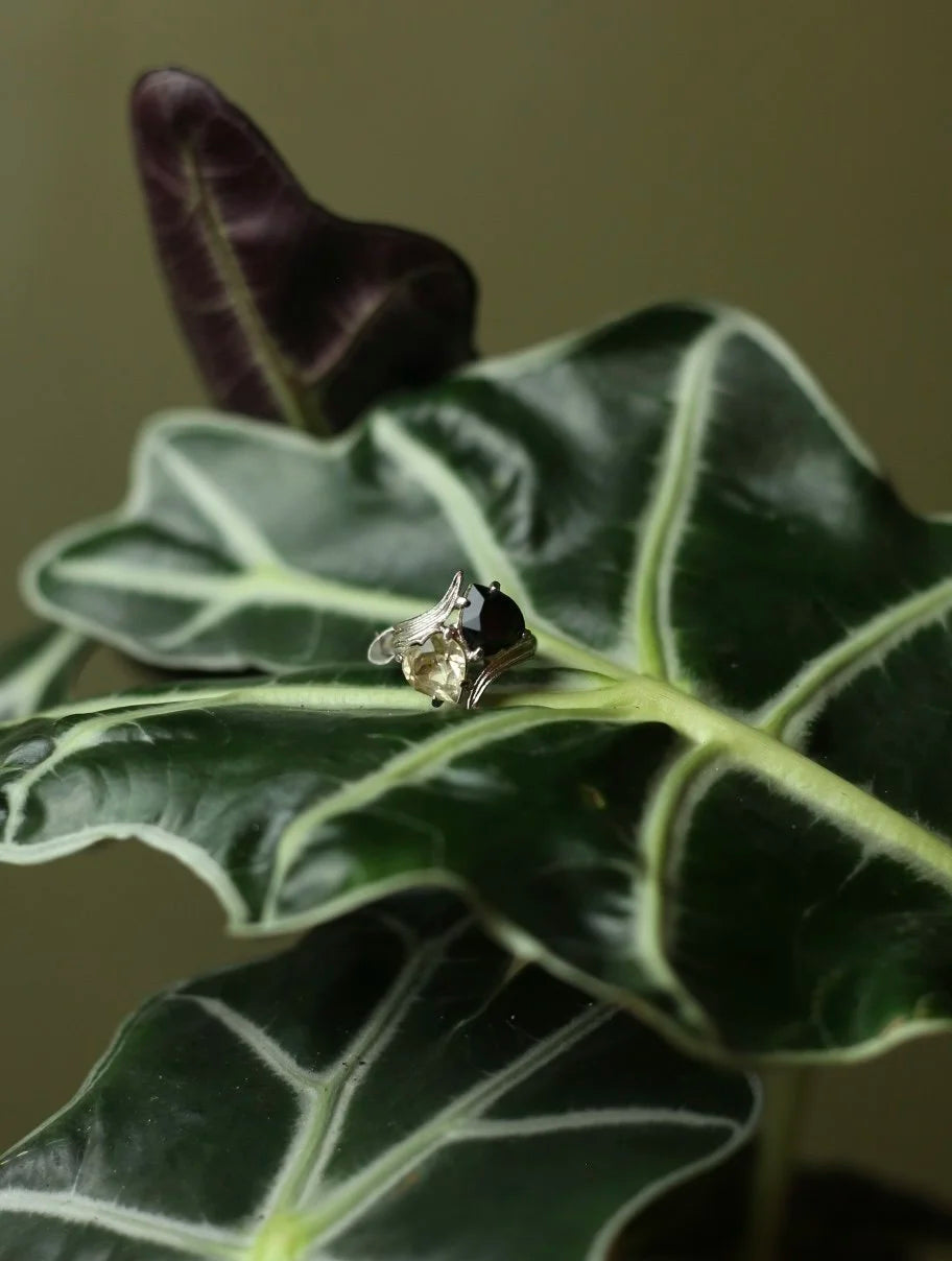 1960 Night & Day Heart Adjustable Ring