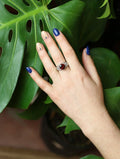 Ruby Gem Silver Tone Cocktail Ring - Size 9